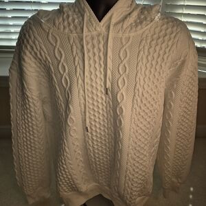 White Cable Knit Men's Sweater